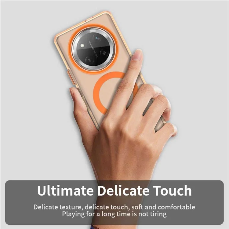 Capa Para Honor X60 Pro 5G Compatível com MagSafe PC+TPU+PET Anti-queda - Laranja