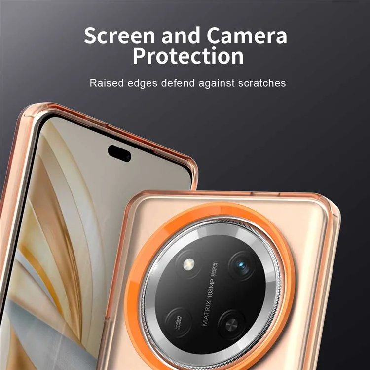 Capa Para Honor X60 Pro 5G Compatível com MagSafe PC+TPU+PET Anti-queda - Laranja