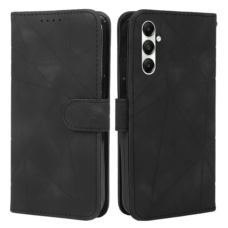 Для Samsung Galaxy S25+ / S24+ чехол-подставка с линейным узором, кожаный чехол для телефона - черный