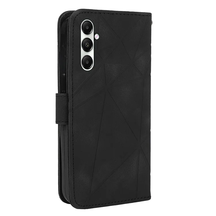 Для Samsung Galaxy S25+ / S24+ чехол-подставка с линейным узором, кожаный чехол для телефона - черный