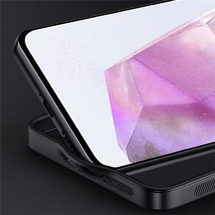 Для Samsung Galaxy A26 5G Чехол с деревянной текстурой Кожаное покрытие из ПК + ТПУ Чехол для телефона - Черный
