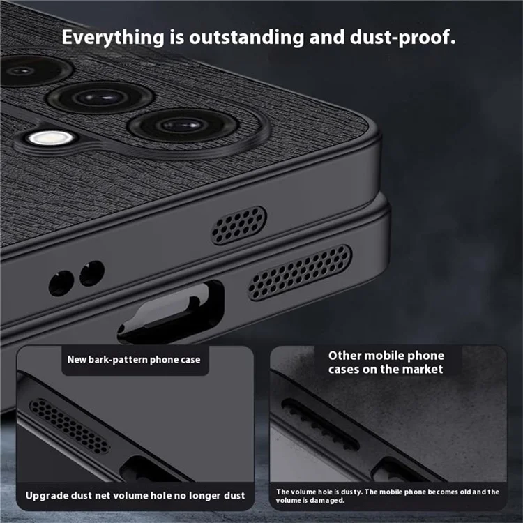 Funda para Samsung Galaxy A16 5G / 4G, textura de madera, revestimiento de cuero de poliuretano PC+TPU, color negro