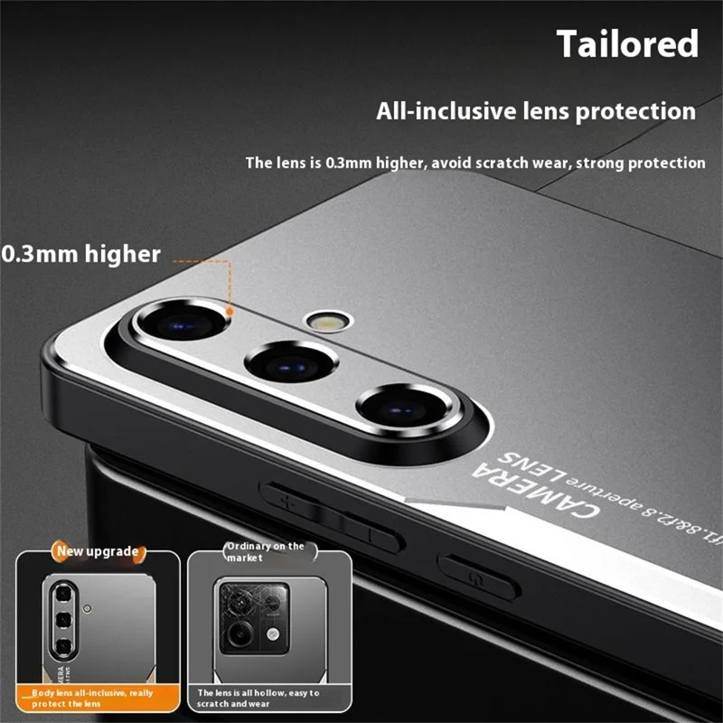 Für Samsung Galaxy A56 5G Handy Hülle Aluminiumlegierung + TPU + PC Rückseite - Gold