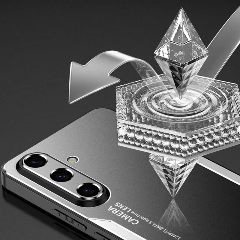 Für Samsung Galaxy A56 5G Handy Hülle Aluminiumlegierung + TPU + PC Rückseite - Gold