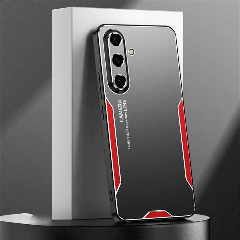 For Samsung Galaxy A56 5G Phone Case Aluminium Alloy TPU PC Back Cover - Red