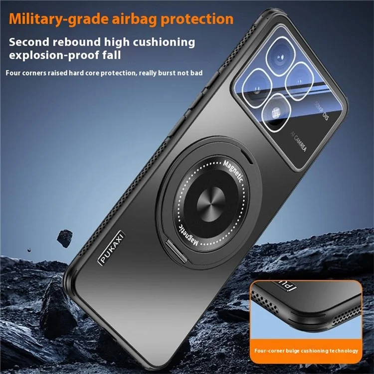 Coque compatible avec Xiaomi Redmi K70 Ultra avec support MagSafe, dissipation de la chaleur en TPU et PC - Bleu