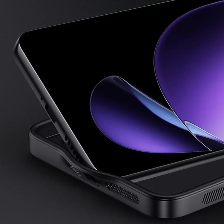 Für Oppo Reno13 Pro 5G Hülle Holzmaserung PU-Leder beschichtet PC+TPU Handyhülle - Schwarz