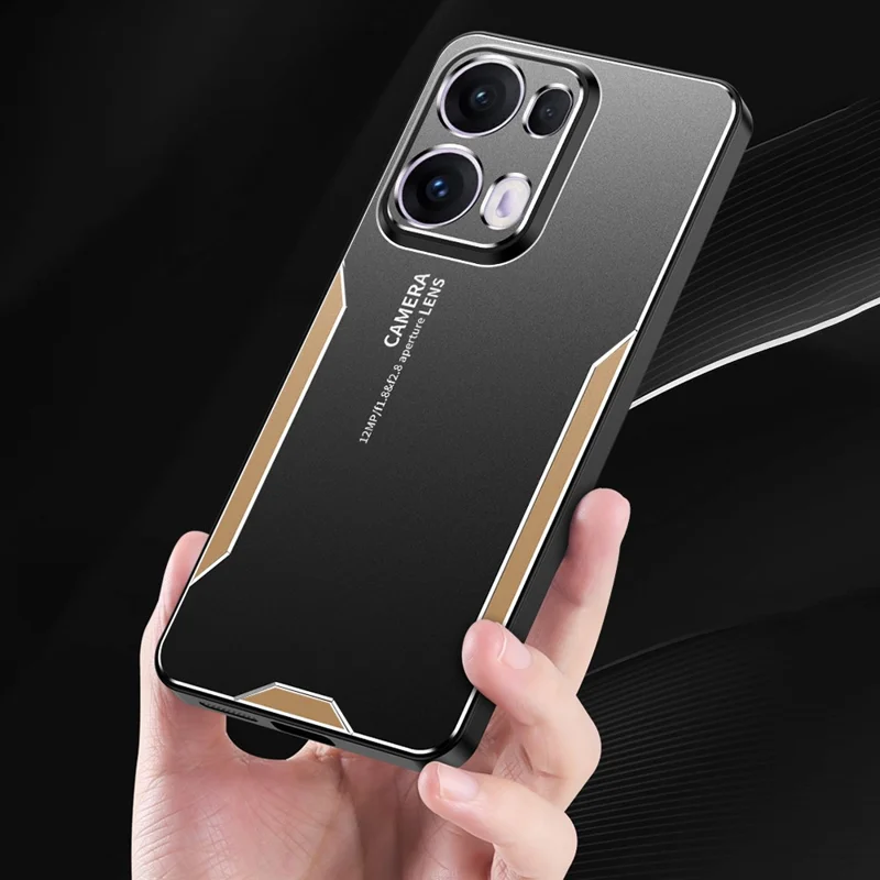 Custodia per telefono Oppo Reno13 Pro 5G in lega di alluminio + TPU + PC - Oro