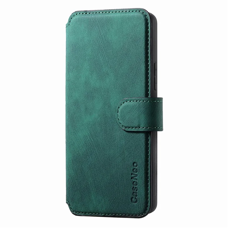 Capa CASENEO MW-03 para Samsung Galaxy S24 FE com carteira destacável em couro + TPU - Verde