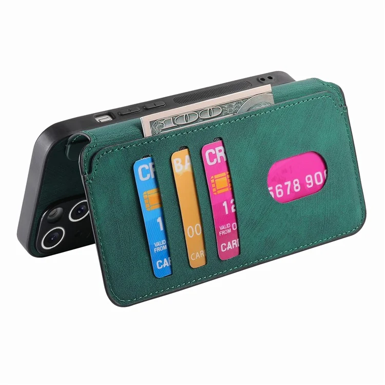 Capa CASENEO MW-03 para Samsung Galaxy S24 FE com carteira destacável em couro + TPU - Verde