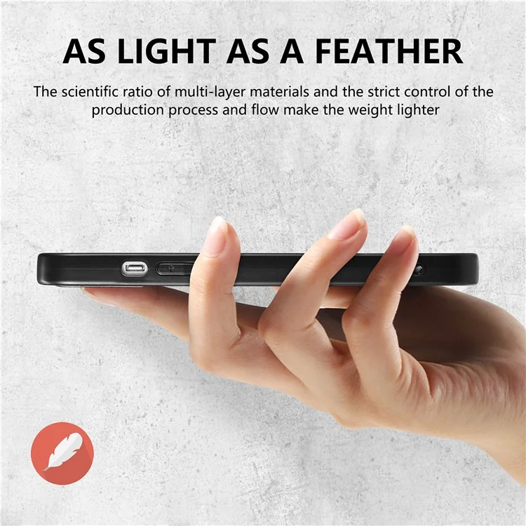 Étui pour iPhone 15 Pro Max avec texture en fibre de carbone PU+PC+TPU - Noir