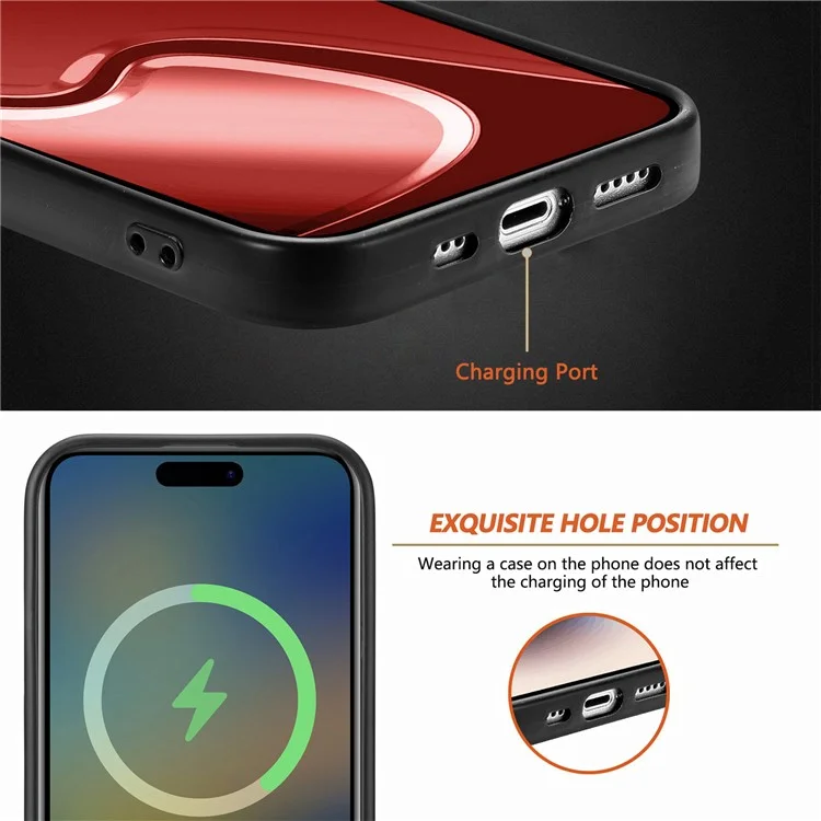 Étui pour iPhone 15 Pro Max avec texture en fibre de carbone PU+PC+TPU - Noir