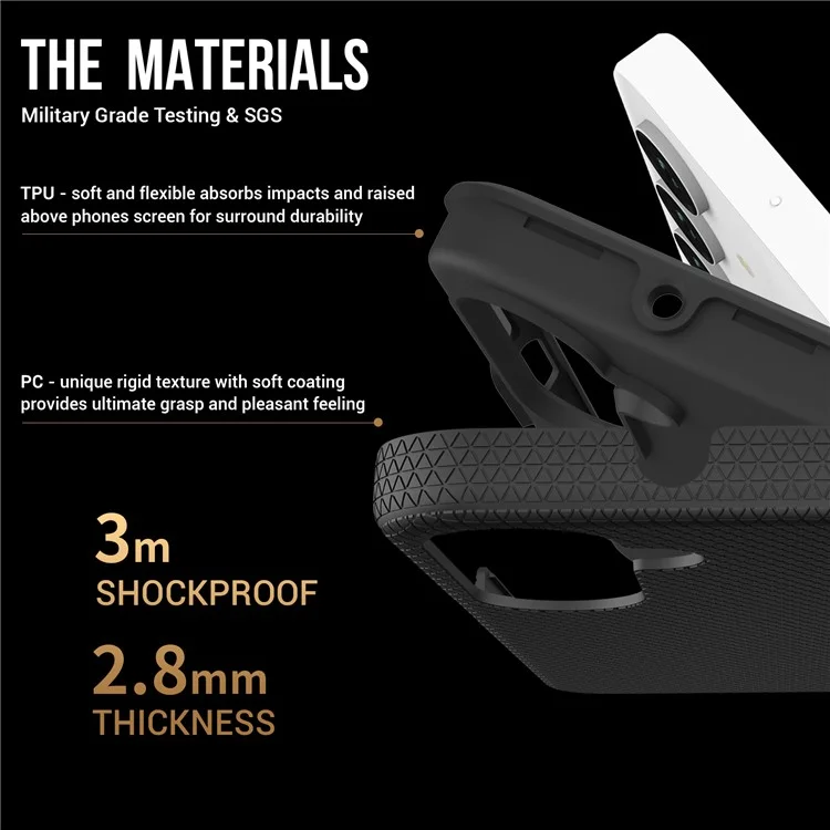 Coque pour Samsung Galaxy A36 5G / A56 5G, en TPU+PC, avec protection anti-chute aux quatre coins - Noir