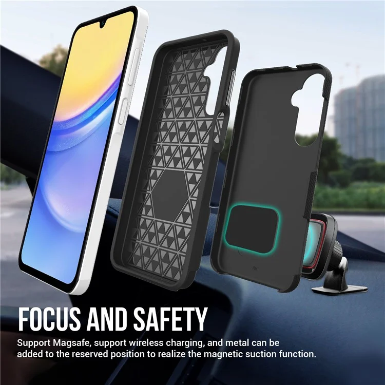 Coque pour Samsung Galaxy A36 5G / A56 5G, en TPU+PC, avec protection anti-chute aux quatre coins - Noir