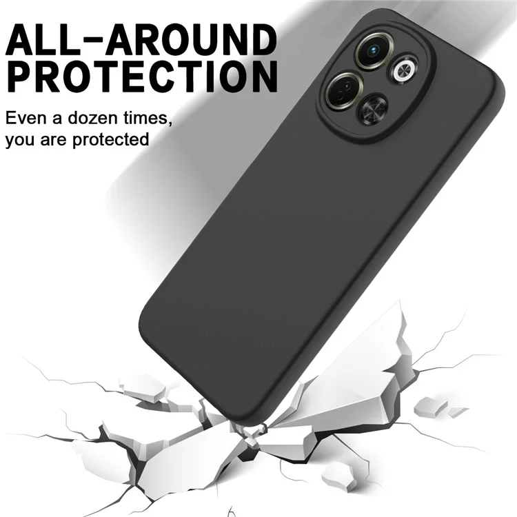 For TECNO Spark 30 5G  /  Pova 6 Neo 5G Case Liquid Silicone Phone Back Cover with Hand Strap - Black