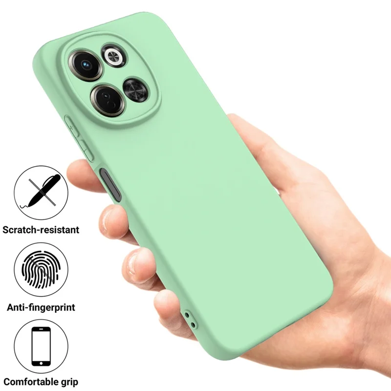 For TECNO Spark 30 5G  /  Pova 6 Neo 5G Case Liquid Silicone Phone Back Cover with Hand Strap - Green