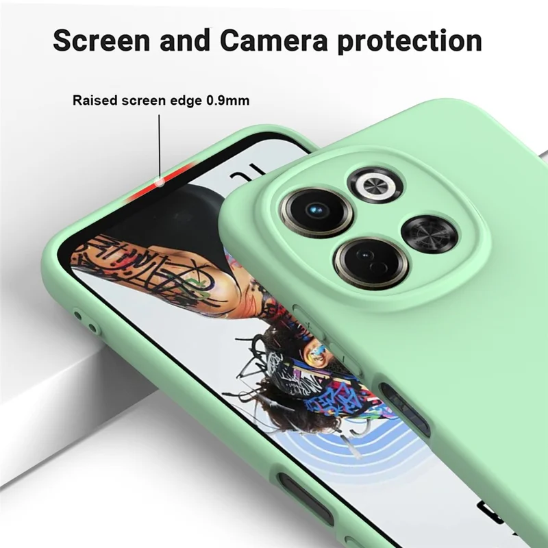 For TECNO Spark 30 5G  /  Pova 6 Neo 5G Case Liquid Silicone Phone Back Cover with Hand Strap - Green