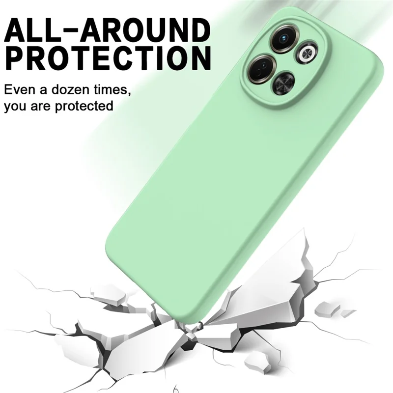 For TECNO Spark 30 5G  /  Pova 6 Neo 5G Case Liquid Silicone Phone Back Cover with Hand Strap - Green