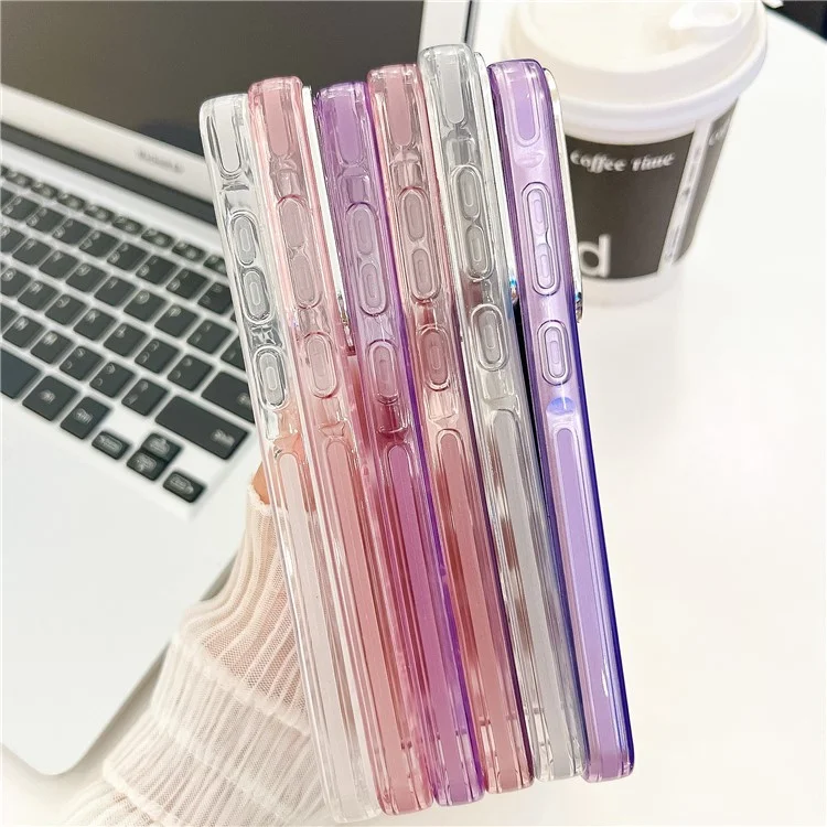 Para Samsung Galaxy A25 5G (Global) (161.0 x 76.5 x 8.3 mm) Funda IMD Design PC+TPU Cubierta de teléfono con película de lente de vidrio - Patrón de ondas / Púrpura