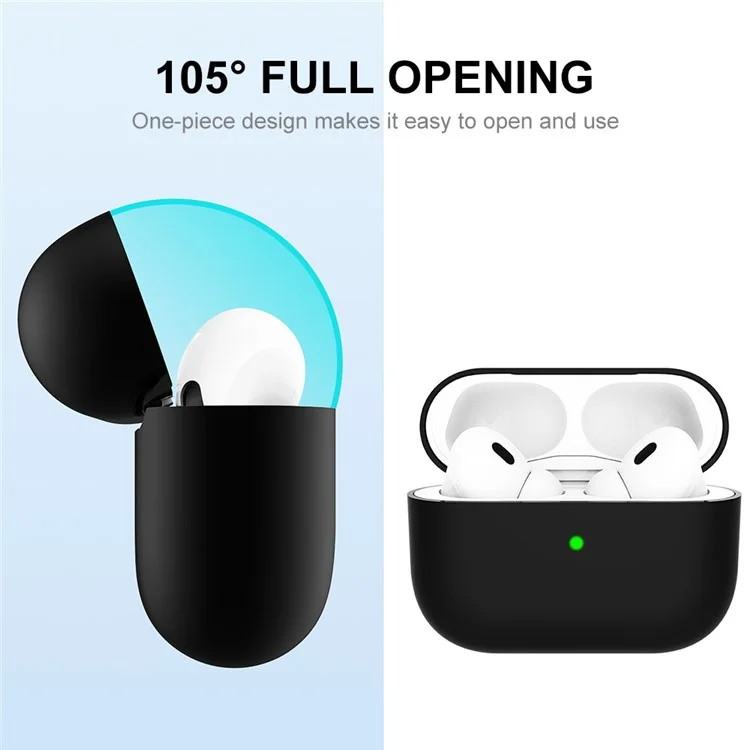 ENKAY HAT-PRINCE Silicone Case Pour Apple Airpods Pro 2, Bluetooth Earbuds à L'épreuve de Protection Ultra Mince Couverture de Protection - le Noir