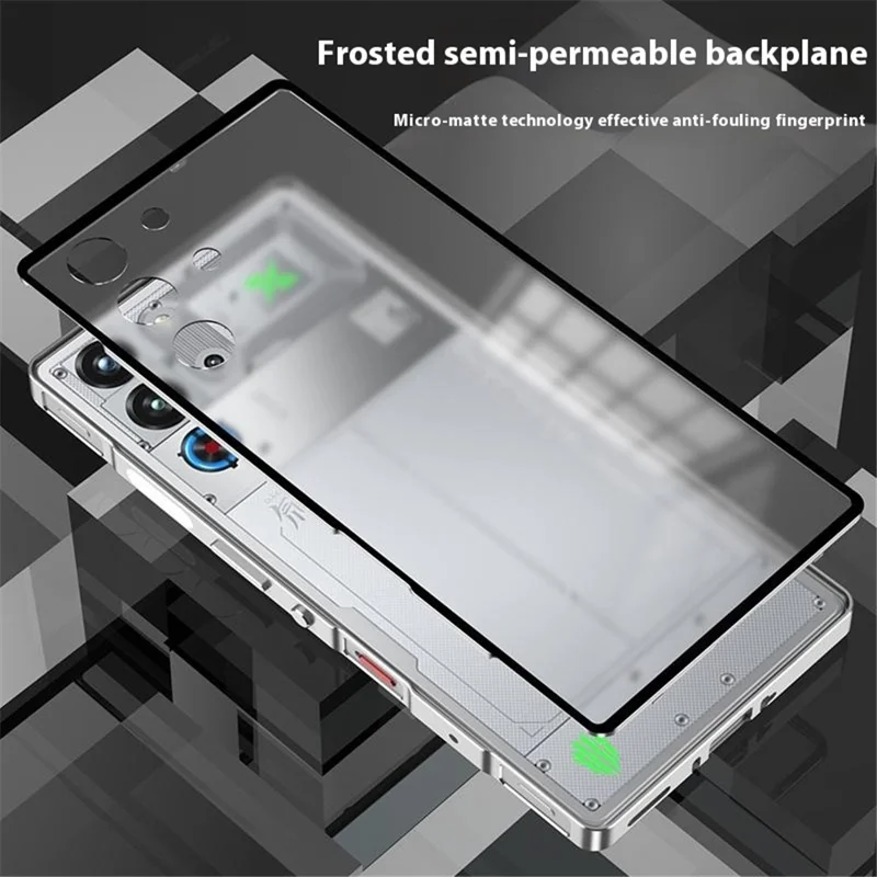 For ZTE nubia Red Magic 10 Pro 5G Case Metal Frame Matte PC Back Phone Cover with Snap Button - Gold