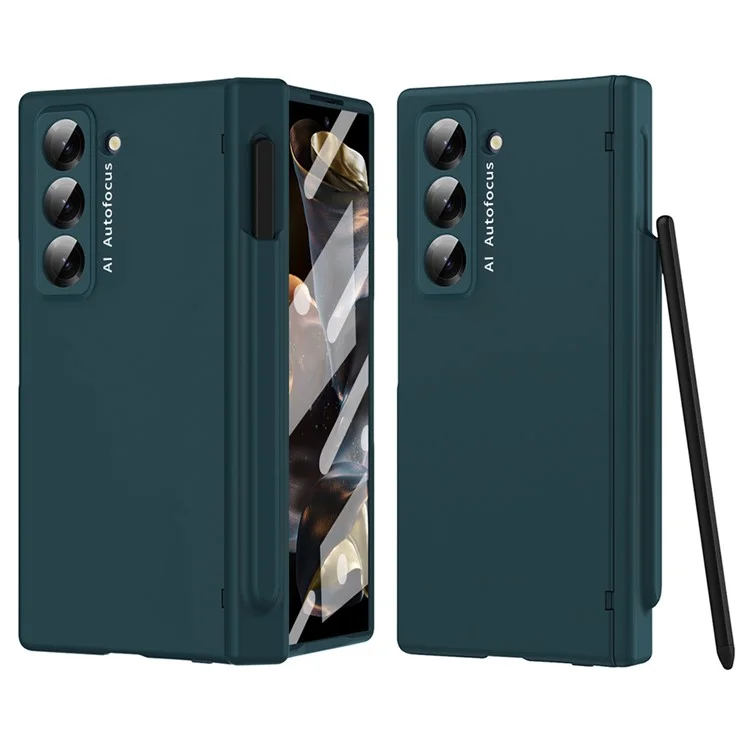 Custodia per telefono per Samsung Galaxy Z Fold Speciale / Z Fold 6 Slim / W25 Copertura PC con cerniera e stilo - Verde