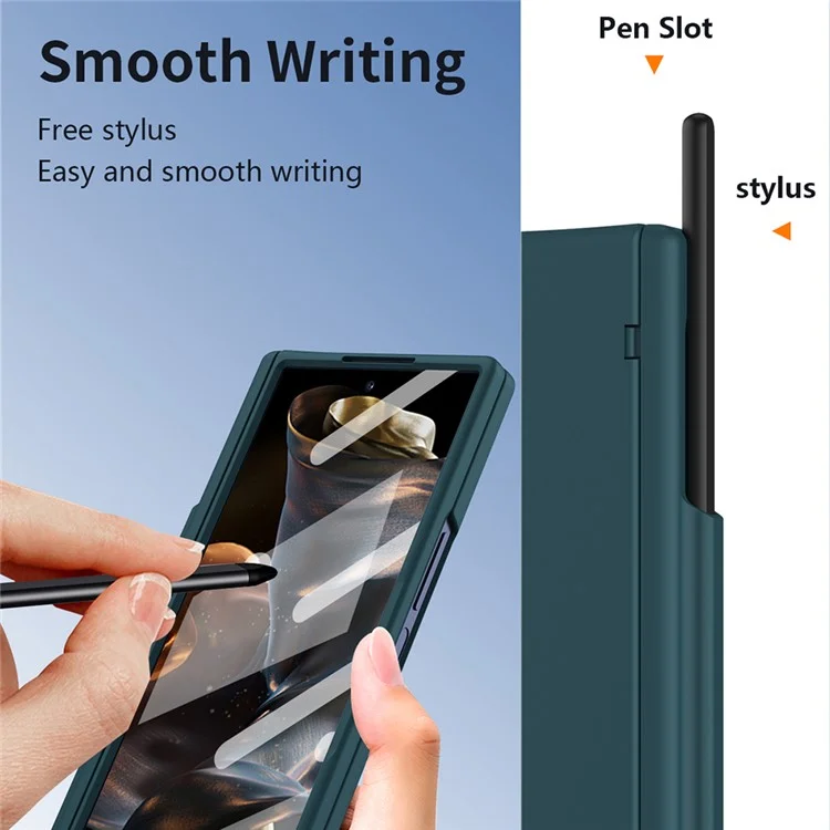 Custodia per telefono per Samsung Galaxy Z Fold Speciale / Z Fold 6 Slim / W25 Copertura PC con cerniera e stilo - Verde