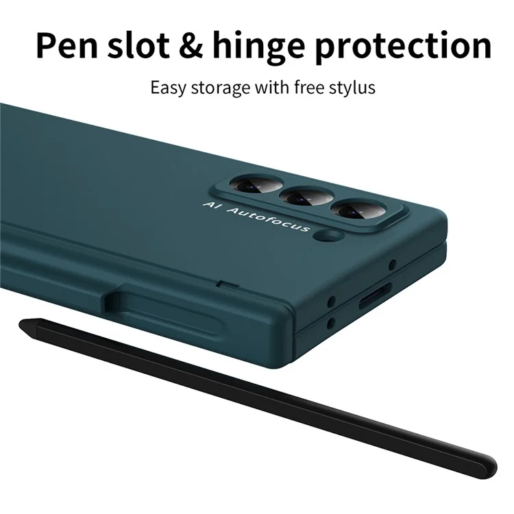 Custodia per telefono per Samsung Galaxy Z Fold Speciale / Z Fold 6 Slim / W25 Copertura PC con cerniera e stilo - Verde