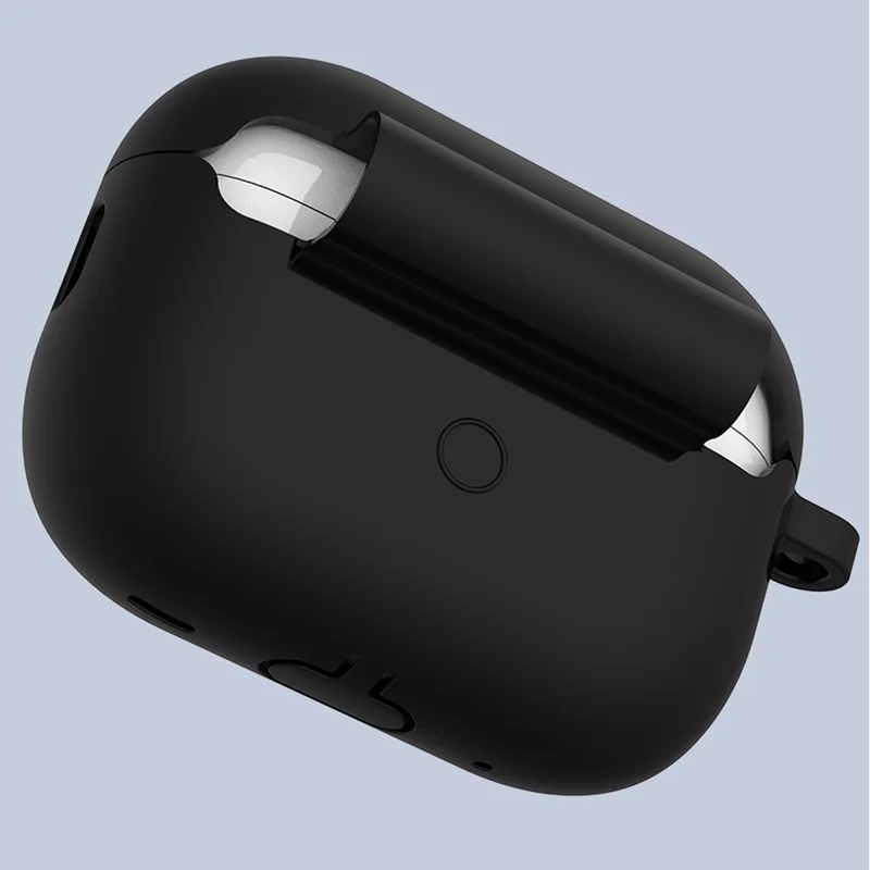 ENKAY HAT PRINCE pour Apple AirPods Pro 2 Casque Bluetooth compatible Étui en silicone épaissi Antichute avec crochet - Noir