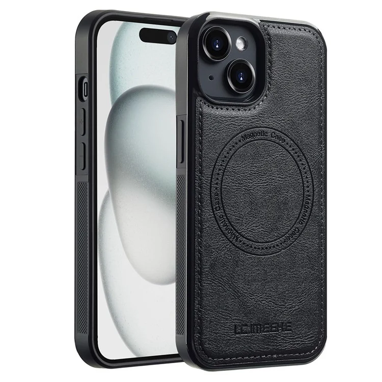 LC.IMEEKE Custodia magnetica per iPhone 14 Plus compatibile con MagSafe Pelle+Copertura posteriore in TPU - Nero