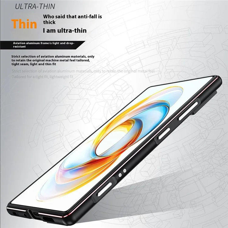 Für ZTE nubia Z70 Ultra Bumper Case Metallrahmen Handyhülle mit Kameraobjektiv Schutz - Schwarz / Rot