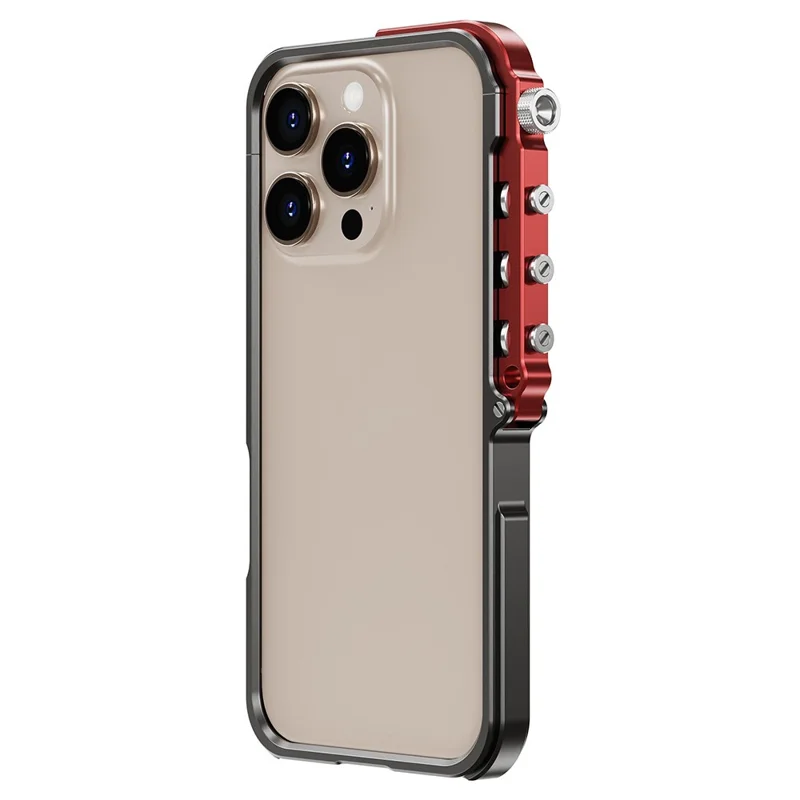For iPhone 16 Pro Bumper Case Aluminum Alloy Metal Frame Phone Cover - Black