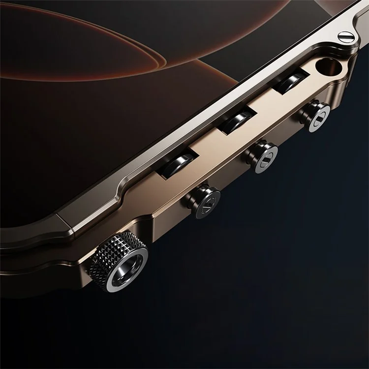 For iPhone 16 Pro Max Bumper Case Aluminum Alloy Metal Frame Phone Cover - Black