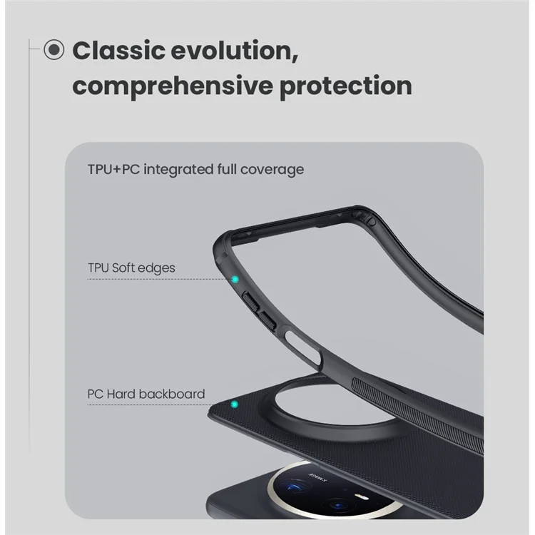 NILLKIN Frosted Shield Pro для Huawei Mate 70 Pro+ / Чехол для Huawei Mate 70 Pro Матовый PC+TPU чехол для телефона