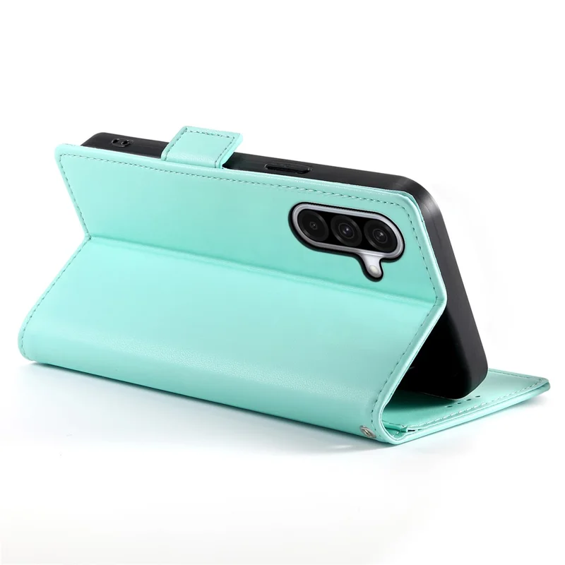 DF-010 For Samsung Galaxy A56 5G Stand Case PU Leather Wallet Phone Cover - Mint Green