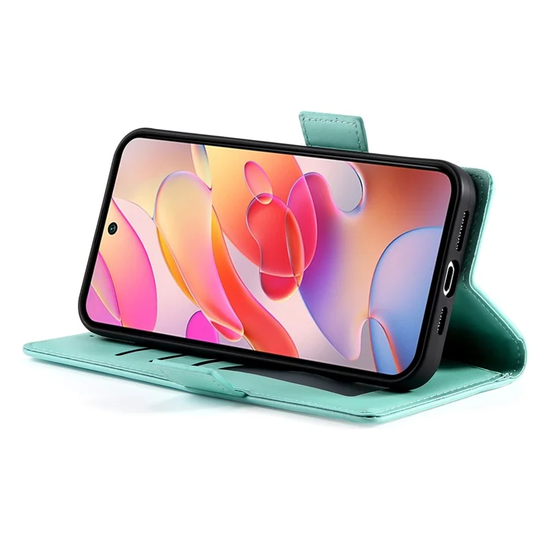 DF-010 For Samsung Galaxy A56 5G Stand Case PU Leather Wallet Phone Cover - Mint Green
