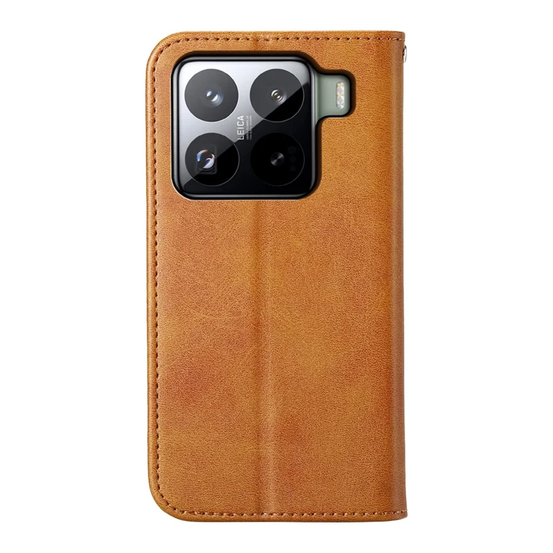 For Xiaomi 15 Pro Case Calf Texture PU Leather Phone Cover with Wallet - Yellow