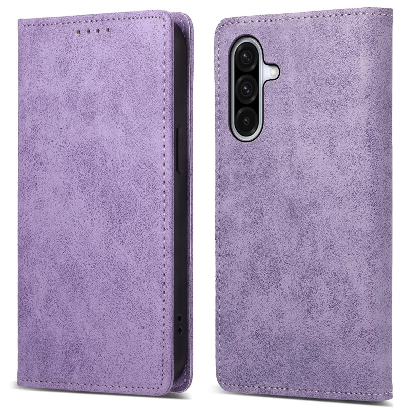 DF-05 For Samsung Galaxy A56 5G Wallet Case RFID Blocking PU Leather Phone Cover - Purple