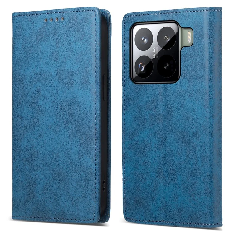 Capa carteira de couro PU com bloqueio RFID para Xiaomi 15 Pro - Azul