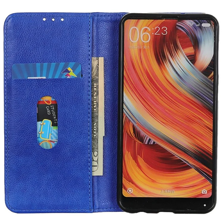 Für Samsung Galaxy A56 5G Stand Case Split Leder Litchi Textur Wallet Phone Cover - Blau