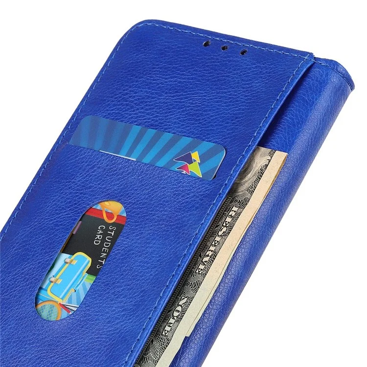 Für Samsung Galaxy A56 5G Stand Case Split Leder Litchi Textur Wallet Phone Cover - Blau