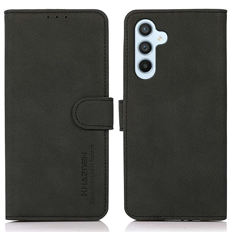 KHAZNEH Capa carteira de couro PU para Samsung Galaxy A56 5G - Preta