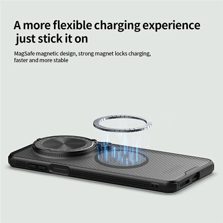 Étui NILLKIN Camshield Prop Series compatible avec Huawei Mate 70, avec protection MagSafe en TPU+PC et volet pour l'appareil photo.