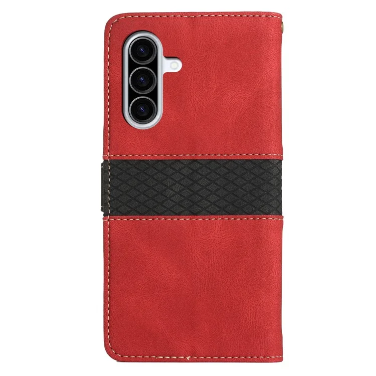 Capa de couro com divisórias e suporte para Samsung Galaxy A36 5G - Vermelha