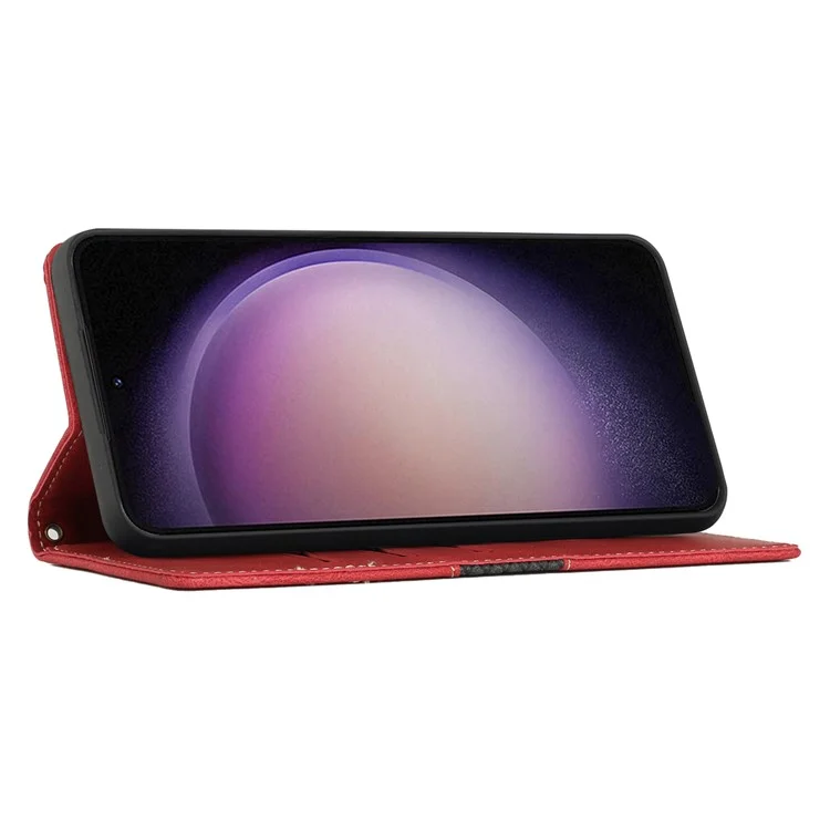 Funda de cuero con ranuras y soporte para Google Pixel 9 Pro XL - Rojo