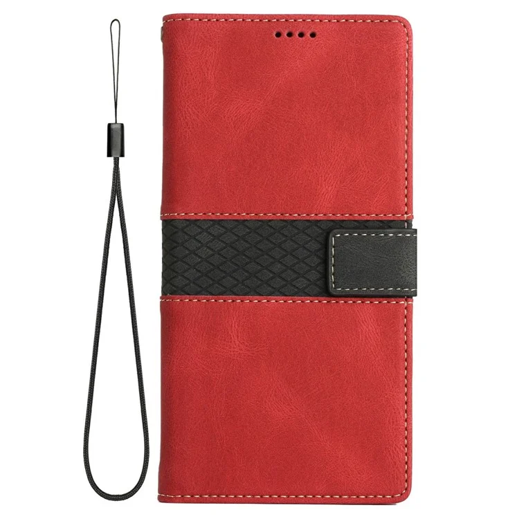 Funda de cuero con ranuras y soporte para Google Pixel 9 Pro XL - Rojo