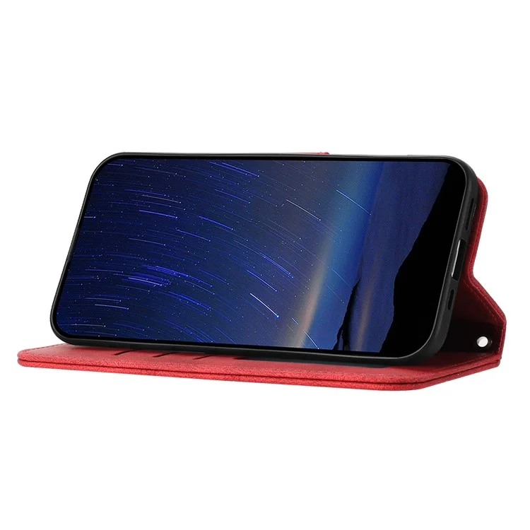 Coque portefeuille en cuir texturé pour Huawei Mate 70 Pro / Mate 70 Pro+ - Rouge