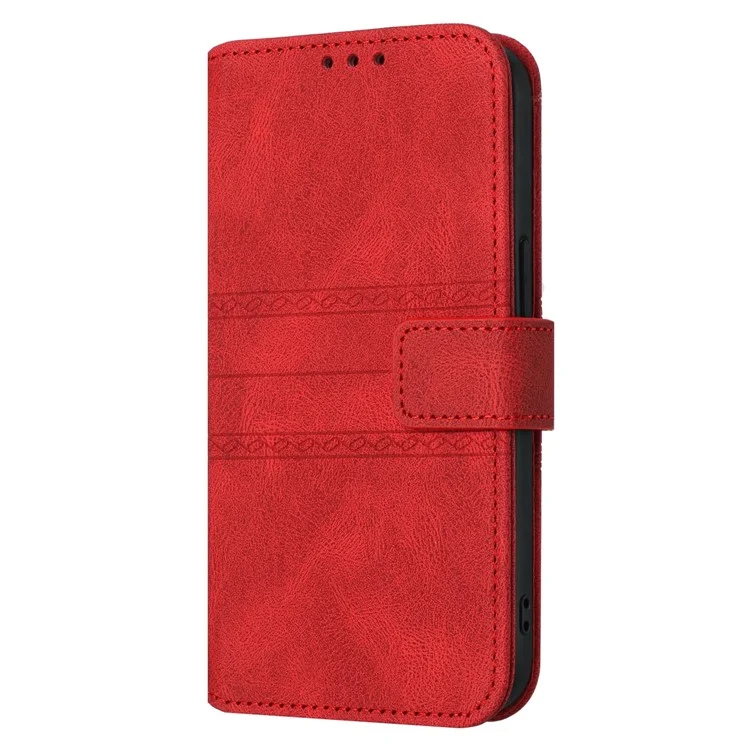 Coque portefeuille en cuir texturé pour Huawei Mate 70 Pro / Mate 70 Pro+ - Rouge