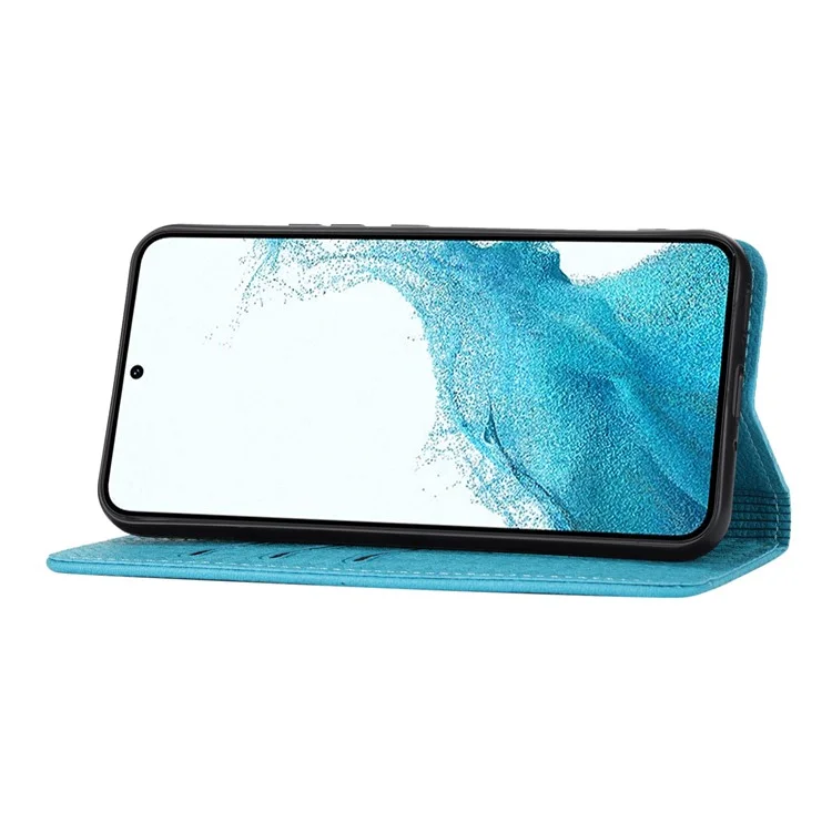 Für Samsung Galaxy A26 5G Hülle Gewebte Textur PU-Leder Brieftasche Handyhülle - Blau