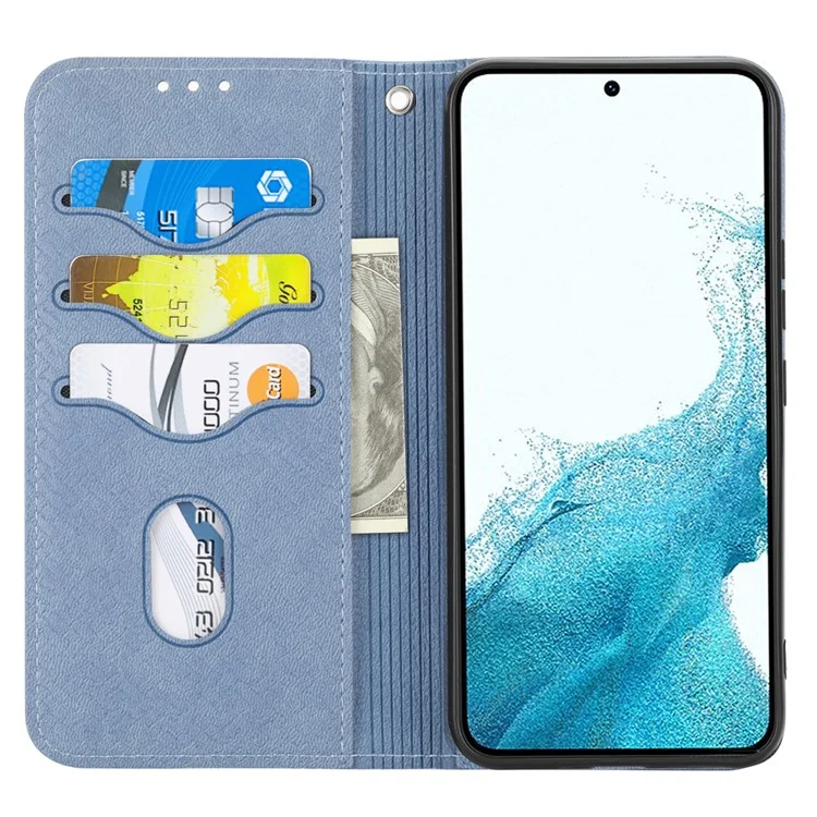 Für Samsung Galaxy A56 5G Hülle Gewebte Textur PU-Leder Brieftasche Handyhülle - Grau